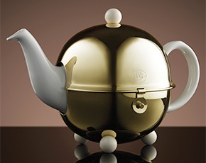 Design Gold Teapot in White 900ml | TWG Tea