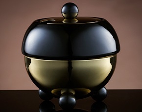 Design Gold Sugar Bowl in Black | TWG Tea