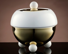 Design Gold Sugar Bowl in White | TWG Tea