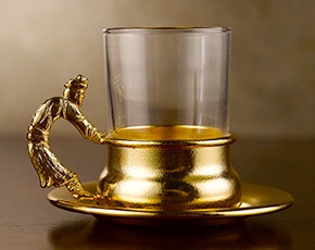 Emir Teacup and Saucer in Gold | TWG Tea