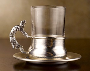 Emir Teacup and Saucer in Silver | TWG Tea