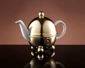 Jazz Gold Design Teapot in White 180ml | TWG Tea