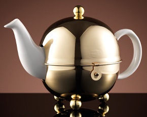 Jazz Gold Design Teapot in White 900ml | TWG Tea