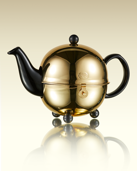 Design Gold Teapot in Black (900ml) | TWG Tea