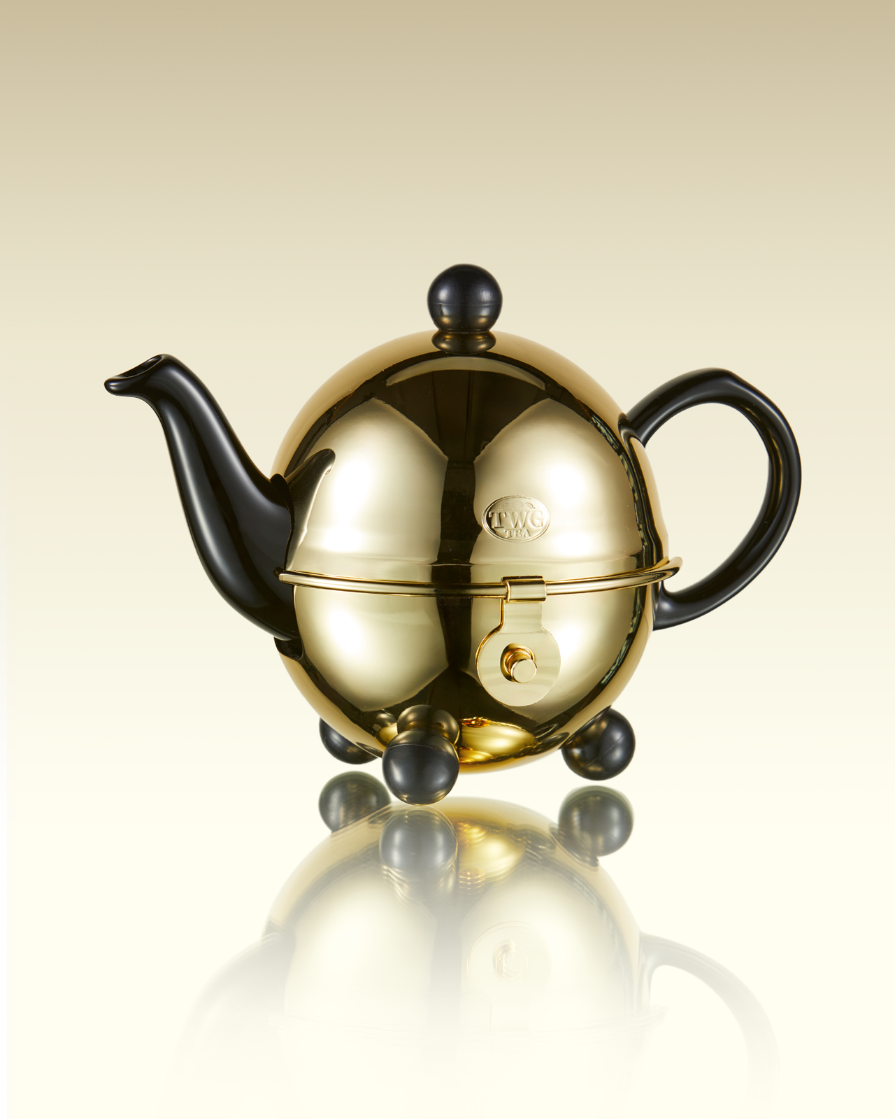 Design Gold Teapot in Black (180ml) | TWG Tea