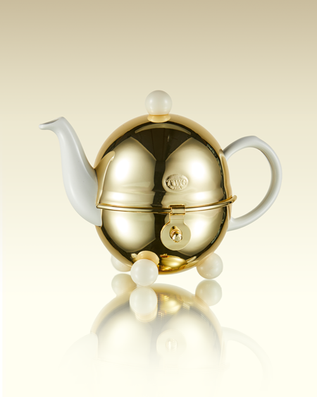 TWG tea デザインティーポット Design Gold Teapot in White (900ml) | TWG Tea