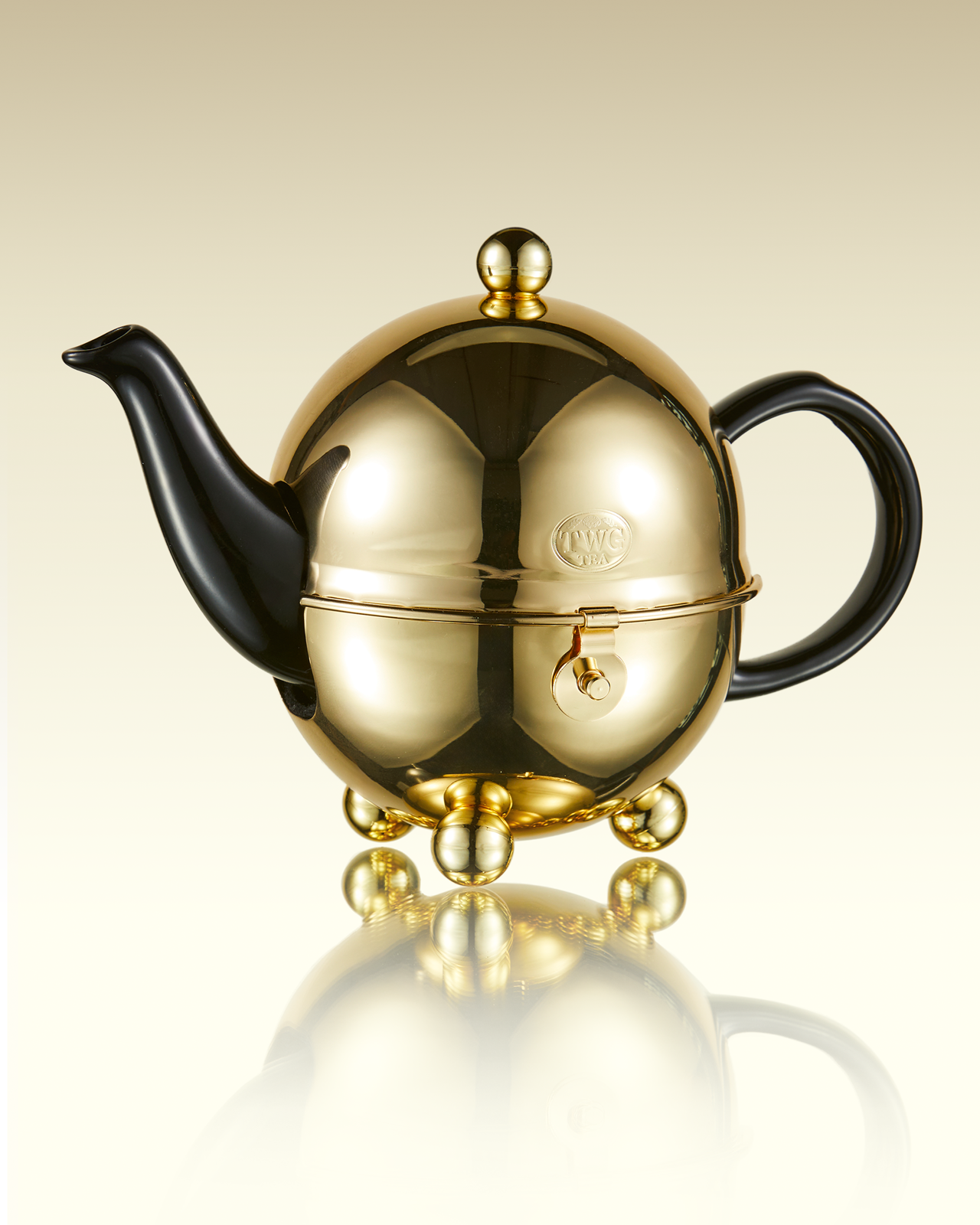 Jazz Gold Design Teapot in Black (500ml) | TWG Tea