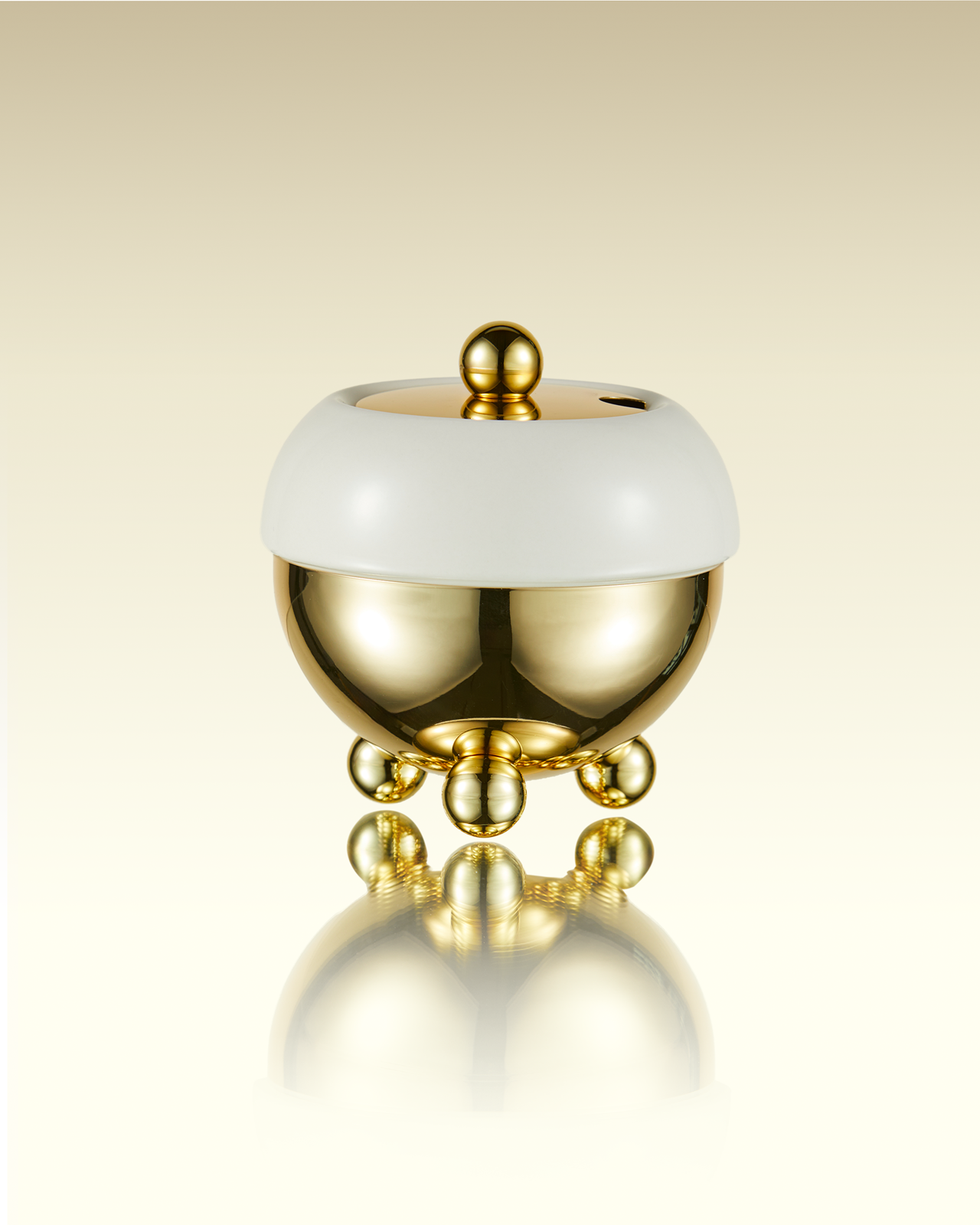 Jazz Gold Design Sugar Bowl in White | TWG Tea
