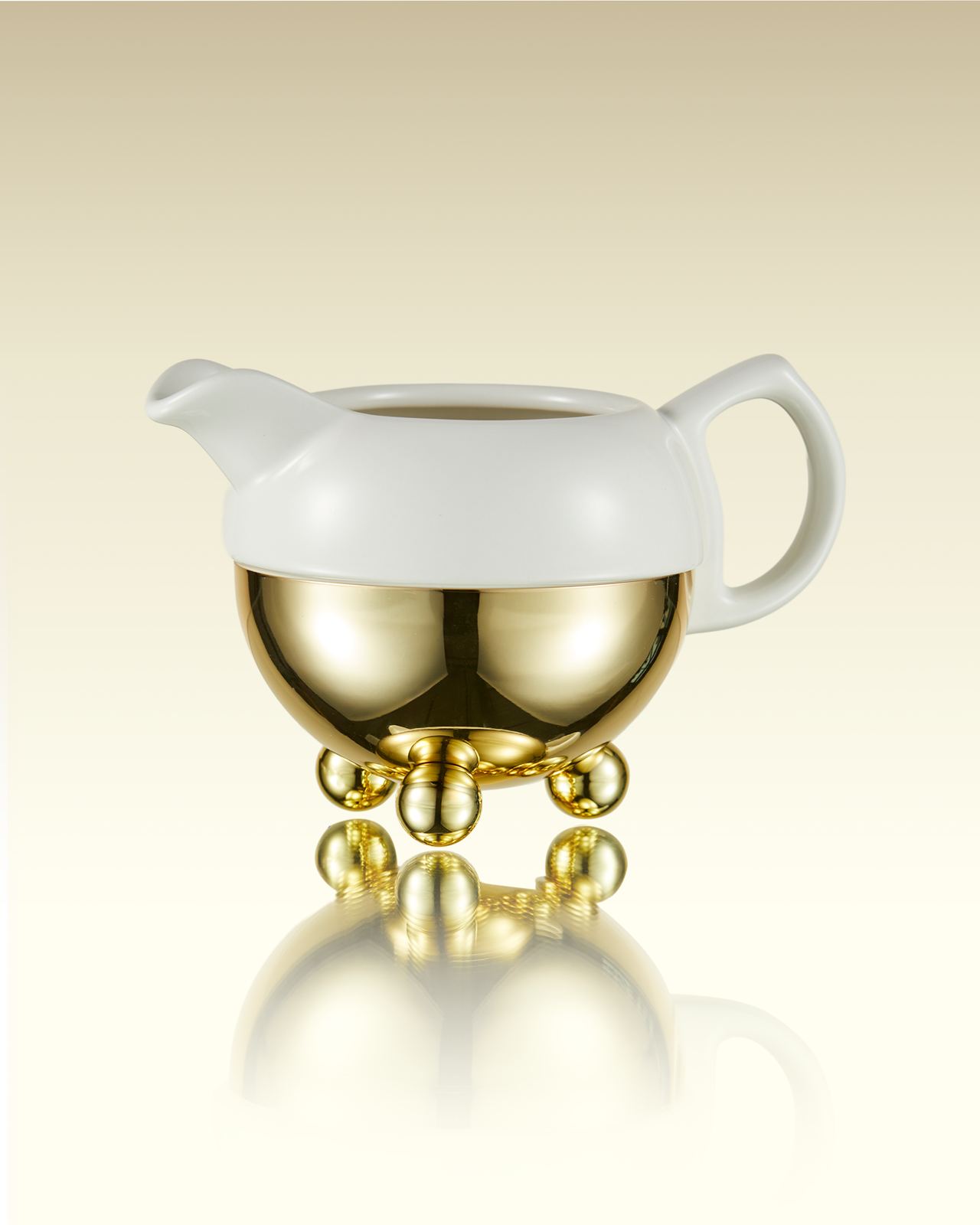 Jazz Gold Design Creamer in White | TWG Tea