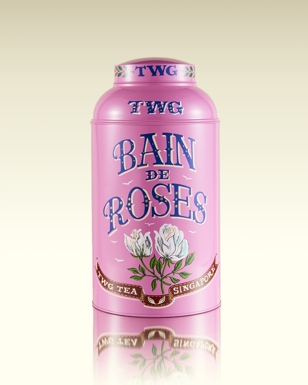 Hand-Painted Artisan Tea Tin, Bain de Roses Tea | TWG Tea