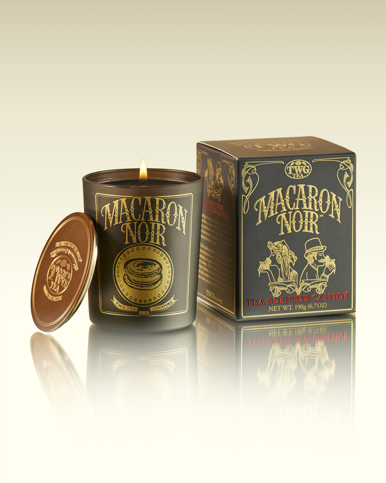 Macaron Noir Tea Scented Candle | TWG Tea